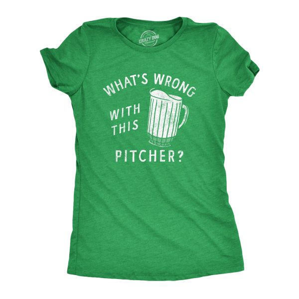 Womens Whats Wrong With This Pitcher T Shirt Funny Beer Drinking Lovers Empty Mug Tee For Ladies