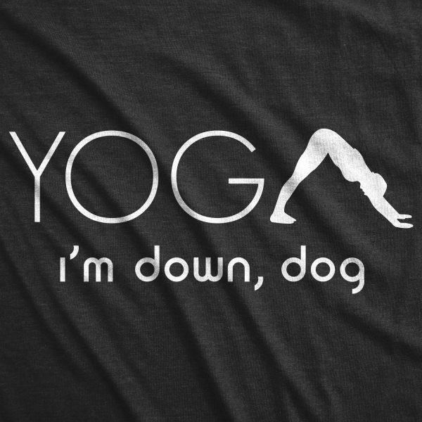 Womens Yoga Im Down Dog Tshirt Funny Fitness Exercise Tee