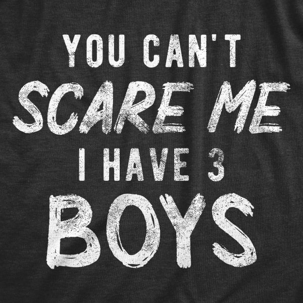 Womens You Can’t Scare Me I Have Three Boys Tshirt Funny Parenting Mothers Day Tee