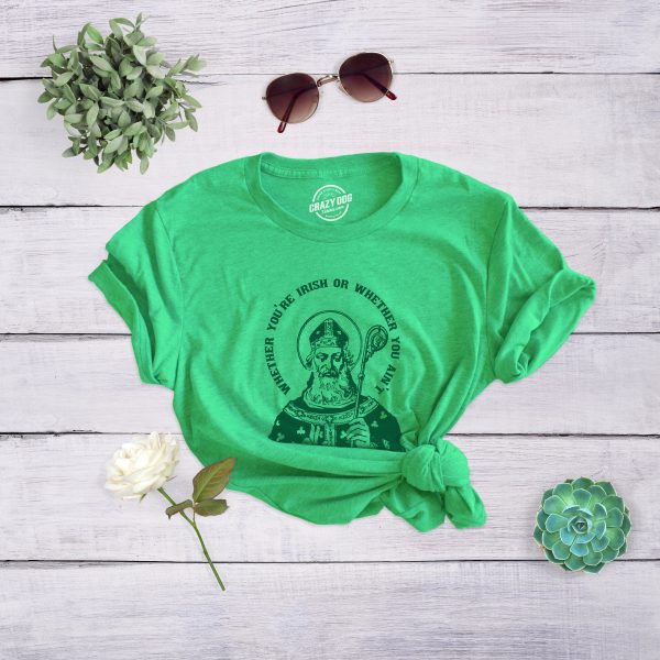 Womens You’re Irish Or Ain’t Raise A Glass Humor St Patricks Day Graphic Tee