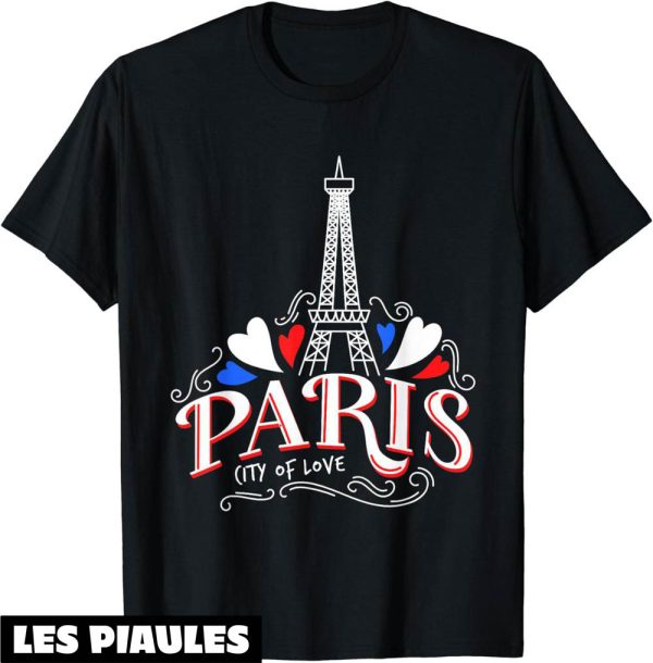 Ami Paris T-Shirt France Flag And Eiffel Tower Vintage