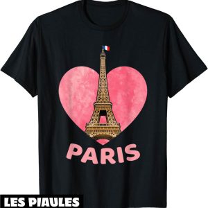 Ami Paris T-Shirt France Tour Eiffel Coeur Drapeau Cadeau