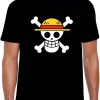 Burger King One Piece T-Shirt Logo Drapeau Jolly Roger