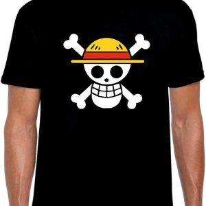 Burger King One Piece T-Shirt Logo Drapeau Jolly Roger
