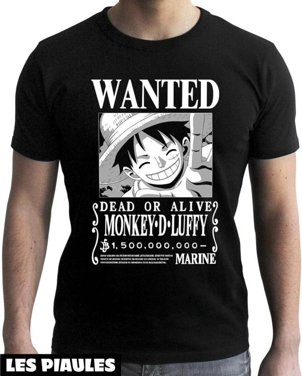 Burger King One Piece T-Shirt Wanted Luffy Anime Manga