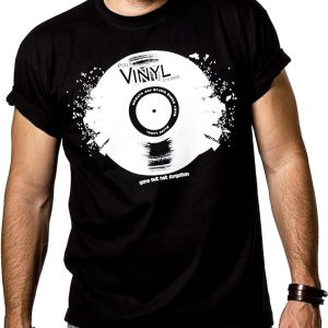 T-Shirt Homme Musique Dessin Vintage Vinyl Record