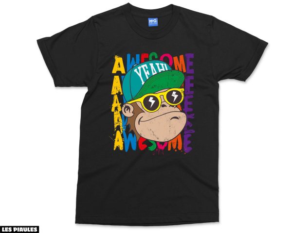 Animaux T-Shirt Awesome Cool Monkey Amazing Funny Funky