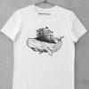 Animaux T-Shirt Baleine Avec Île Mer Nature Motif Ocean