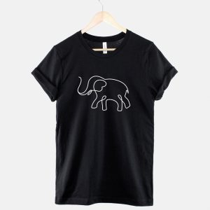 Animaux T-Shirt Beautiful Elephant Ladies Minimal Animaux T-Shirt Beautiful Elephant Ladies Minimal