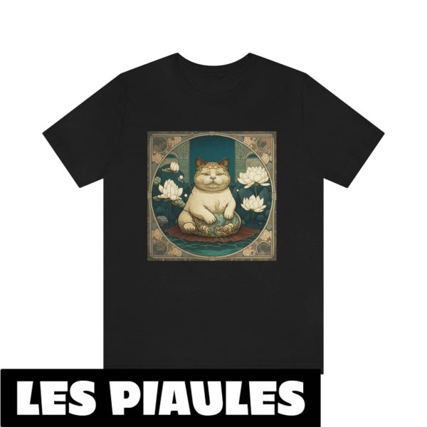 Animaux T-Shirt Bouddha Chat Yoga Meditatif Tendance Mignon