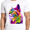 Animaux T-Shirt Chat Colore Mignon Meme Gamer Cool Film