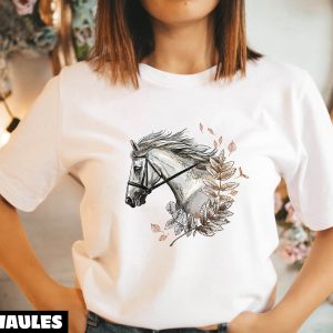 Animaux T-Shirt Cheval Portrait Floral Lover Tendance Mignon Animaux T-Shirt Cheval Portrait Floral Lover Tendance Mignon