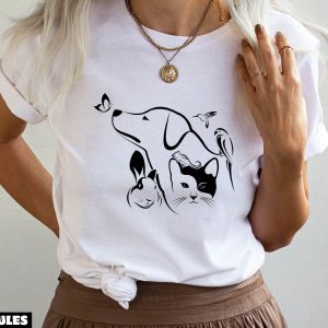 Animaux T-Shirt Chien Chat Amoureux Fermier Lapin Pet Animaux T-Shirt Chien Chat Amoureux Fermier Lapin Pet