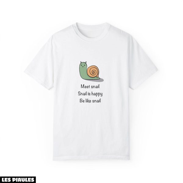 Animaux T-Shirt Happy Snail Drole Mignon Tendance Vintage