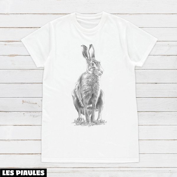 Animaux T-Shirt Lievre Sauvage Artiste Crayon Croquis Lapin