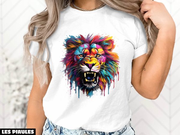 Animaux T-Shirt Lion Proprietaire Colore Sauvage