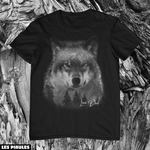 Animaux T-Shirt Loup Double Exposition Art