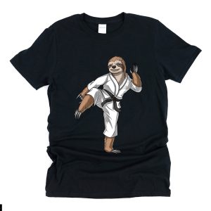 Animaux T-Shirt Paresseux Karate Kickboxing Taekwondo Arts Animaux T-Shirt Paresseux Karate Kickboxing Taekwondo Arts