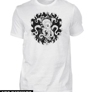 Animaux T-Shirt Poulpe Mer Fonce Tendance Mignon Animaux T-Shirt Poulpe Mer Fonce Tendance Mignon