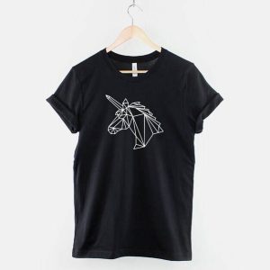 Animaux T-Shirt Tete De Licorne Geometrique Animaux T-Shirt Tete De Licorne Geometrique