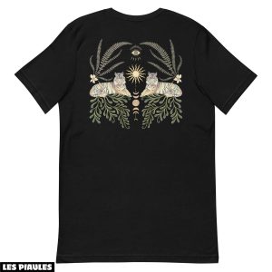 Animaux T-Shirt Tigre Mystique Celeste Floral Botanique Animaux T-Shirt Tigre Mystique Celeste Floral Botanique