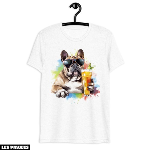 Animaux T-Shirt Un Bouledogue Marron Portant Des Lunettes