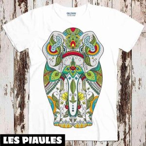 Animaux T-Shirt Zenart Motif Elephant Mandala Chakra Inde Animaux T-Shirt Zenart Motif Elephant Mandala Chakra Inde