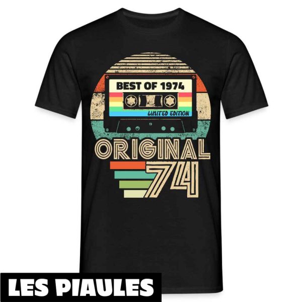 Anniversaire T-Shirt 50eme Ne En 1974 Retro Cassette