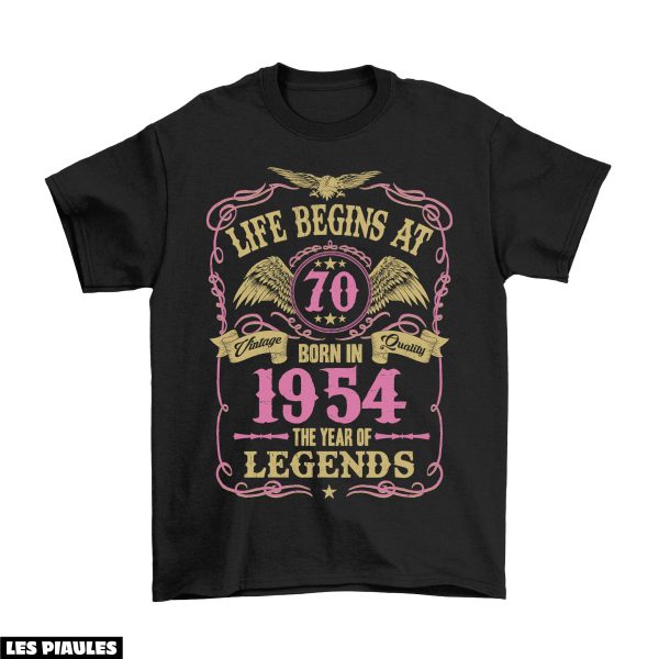 Anniversaire T-Shirt 70eme La Vie Commence A 70 Ans