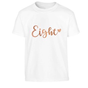 Anniversaire T-Shirt Eight Coeur Or Rose Awesome Party