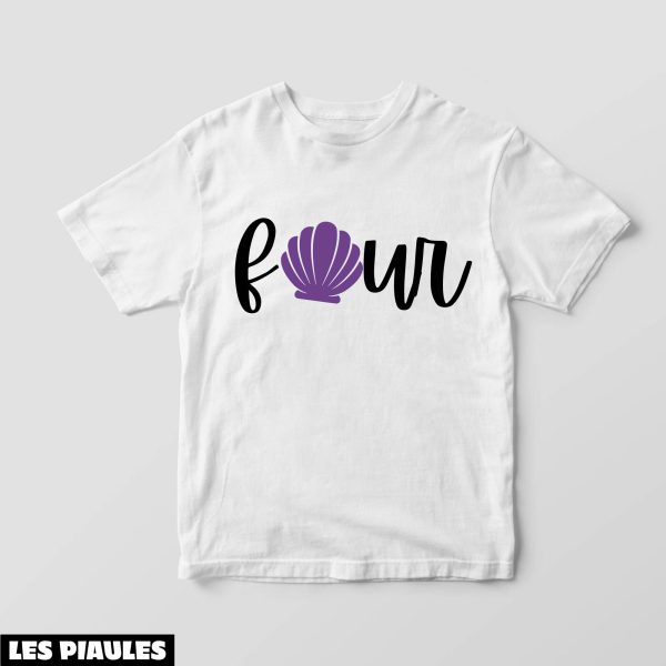 Anniversaire T-Shirt Filles Sirene Quatre Quatrieme