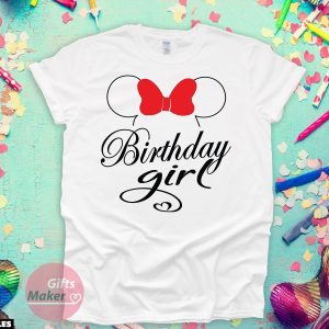 Anniversaire T-Shirt Minnie Birthday Girl Minimaliste
