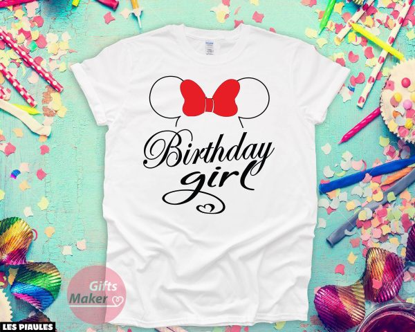 Anniversaire T-Shirt Minnie Birthday Girl Minimaliste