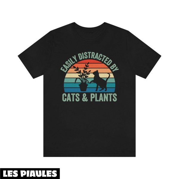 Cadeau Pour Mon Amoureuse T-Shirt Chat Drole Botanique