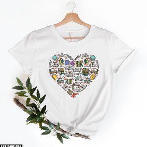 Cadeau Pour Mon Amoureuse T-Shirt Livres Coeur Bookworms