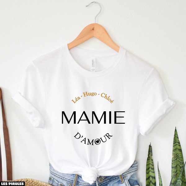 Cadeau Pour Mon Amoureuse T-Shirt Love Mamie Grand-Mere