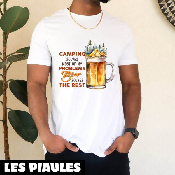 Cadeau Pour Mon Amoureux T-Shirt Camping Et Biere Funny