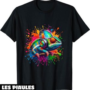 Fete De La Musique T-Shirt Cameleon Casque Anniversaire