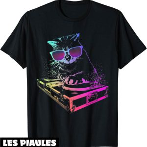 Fete De La Musique T-Shirt Casque Rainbow Dj Cat Amoureux