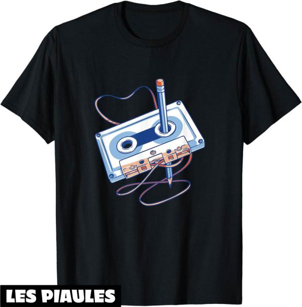 Fete De La Musique T-Shirt Cassette Tape Crayon Retro