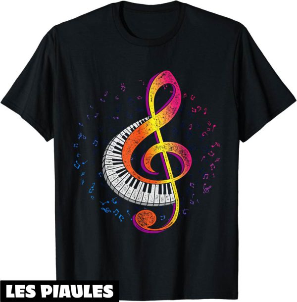 Fete De La Musique T-Shirt Cle De Sol Clavier Cadeau
