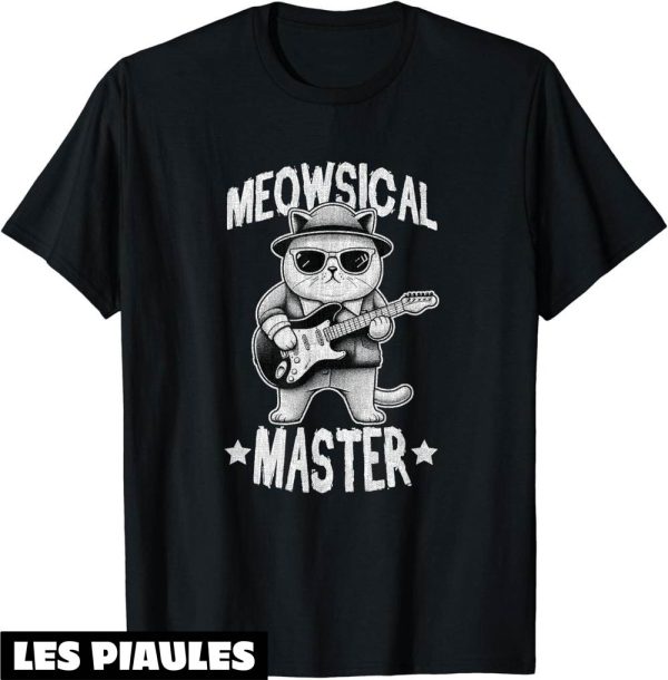 Fete De La Musique T-Shirt Guitariste Chaton Maitre