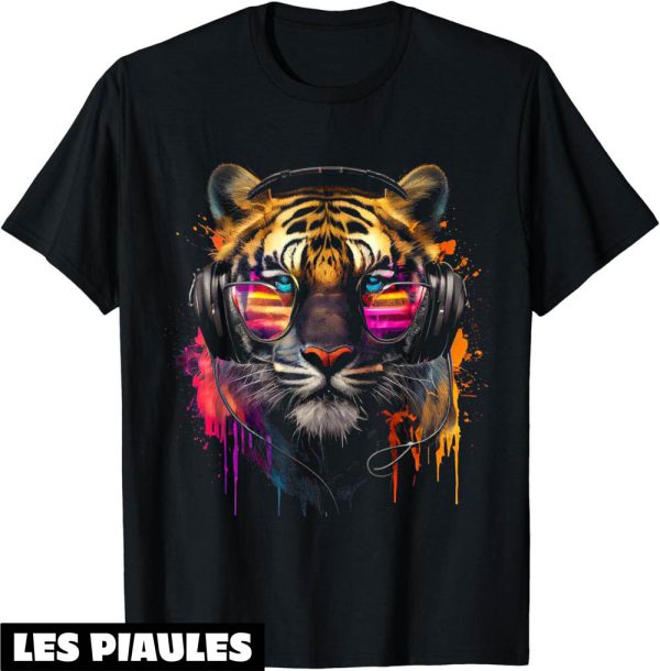 Fete De La Musique T-Shirt Lunettes De Soleil Tigre