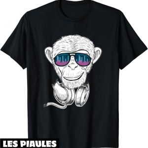Fete De La Musique T-Shirt Singe Avec Les Lunettes Egaliseur