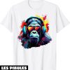 Fete De La Musique T-Shirt Singe Dj Ecouteurs Et Lunettes