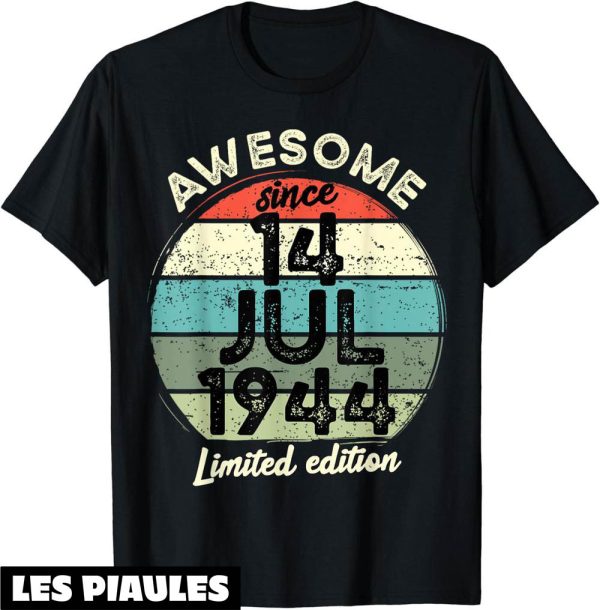 Fete Nationale T-Shirt 14 Juillet 1944 80e Anniversaire