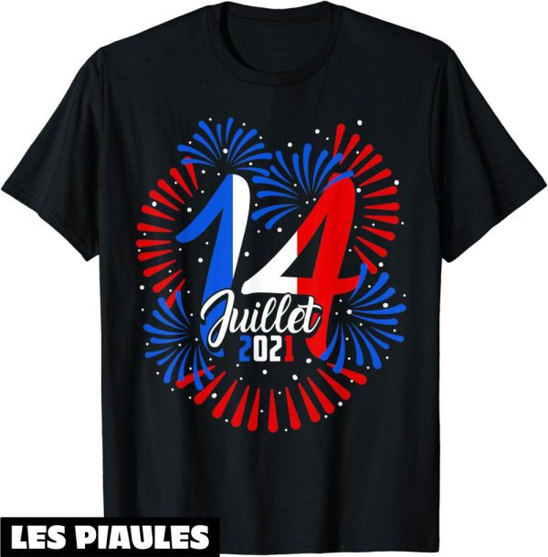 Fete Nationale T-Shirt 14 Juillet 2021 Tricolore Francaise