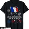 Fete Nationale T-Shirt 14 Juillet Drapeau Bleu Blanc Rouge