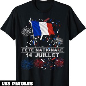 Fete Nationale T-Shirt 14 Juillet Drapeau Bleu Blanc Rouge