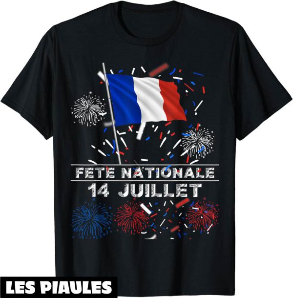 Fete Nationale T-Shirt 14 Juillet Drapeau Bleu Blanc Rouge